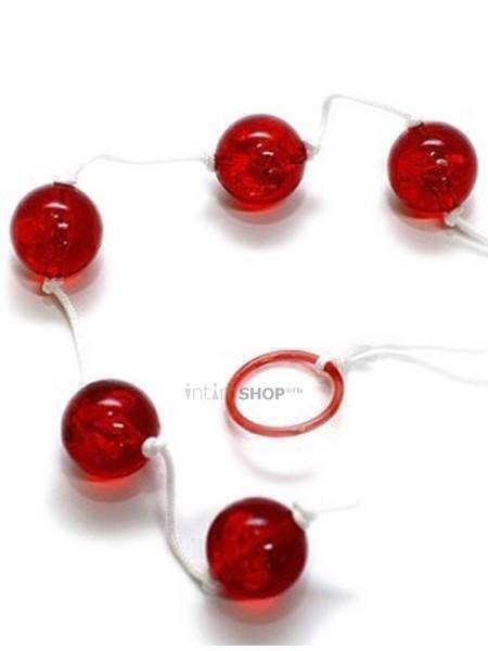 Анальные шарики Seven Creations Clear Anal Beads L, красный