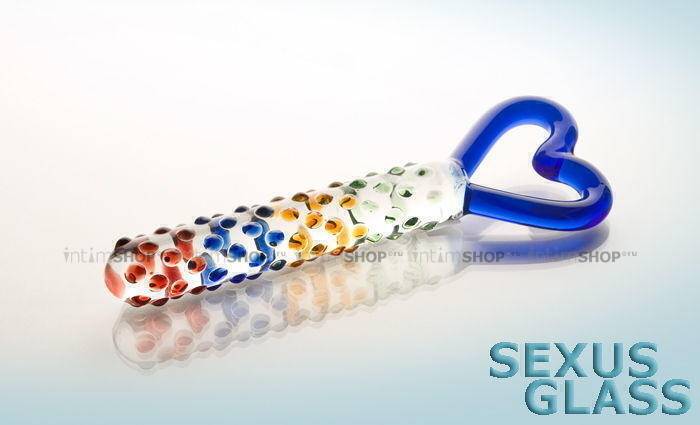 Фаллоимитатор Sexus Glass разноцветный, 25 см  