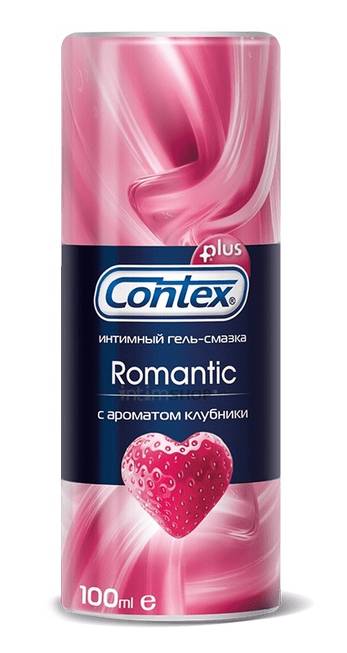 Гель-смазка Contex Romantic с ароматом клубники, 100 мл диспенсер