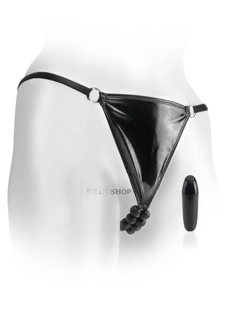 Вибростимулятор-трусики Vibrating Silicone Beaded Panties Black