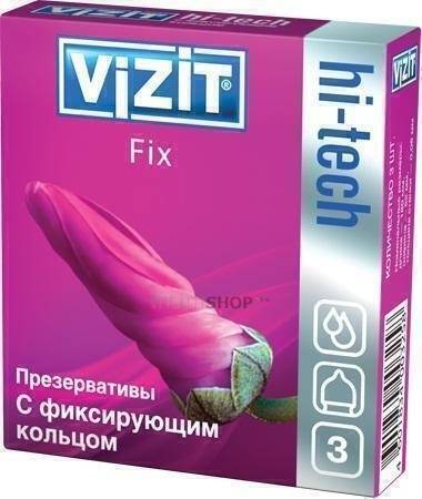 Презервативы Vizit hi-tech Fix с фиксирующим кольцом (3 шт.)