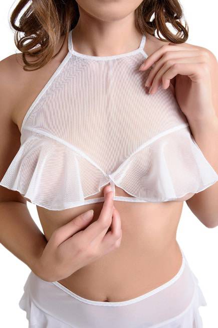 Бралетт Erolanta Karen с открытой грудью, белый, 42-44 УТ-00004731XS/S - Erolanta - Эротические корсеты и бюстье - Купить