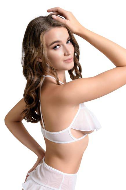 Бралетт Erolanta Karen с открытой грудью, белый, 42-44 УТ-00004731XS/S - Erolanta - Эротические корсеты и бюстье - Купить