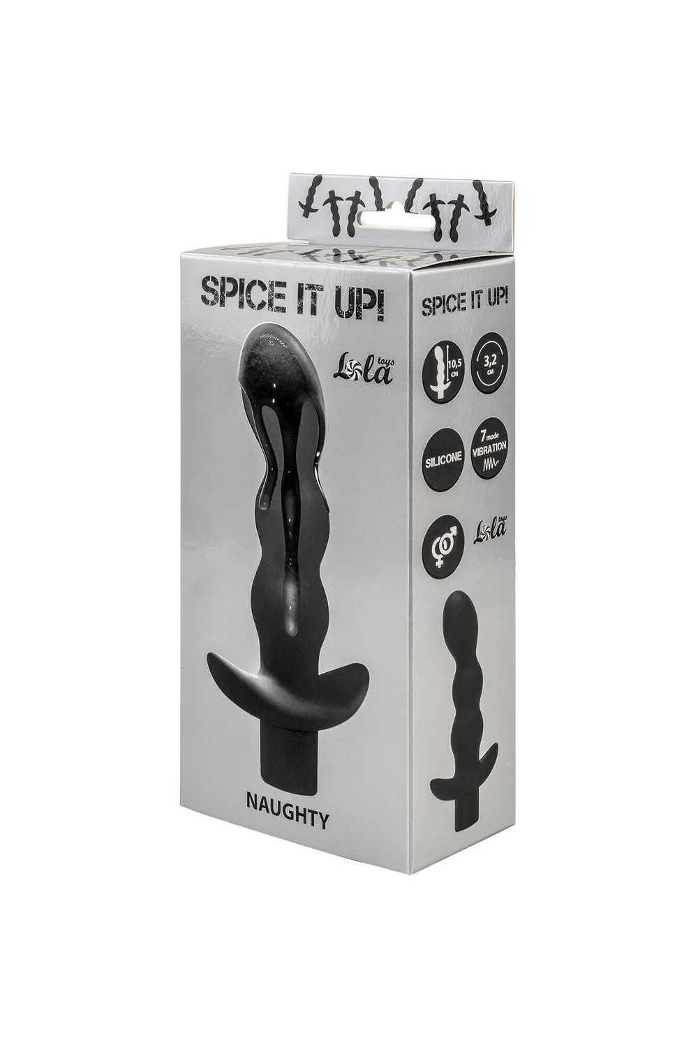 Анальная вибропробка Lola Games Spice it up Ecstasy, серый 8009-02Lola - Lola Toys - Анальные ёлочки - Купить