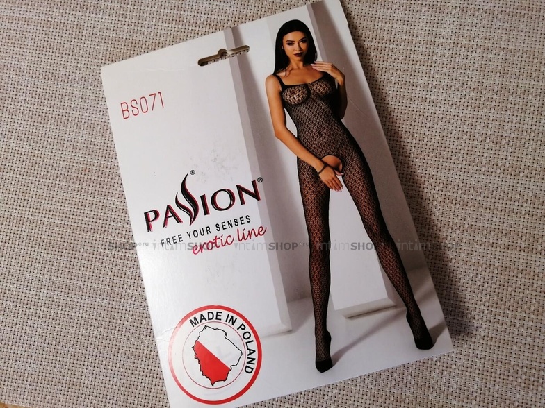 Боди Passion Erotic Line BS 076 White, Белый, One size Pas_BS 076 White One size - Passion - Эротические чулки на тело - Купить