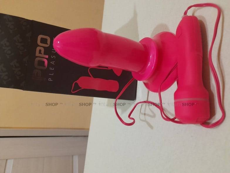 Анальная вибропробка Toyfa Popo Pleasure S c пультом ДУ, розовая 0T-00007254 - TOYFA - Анальные игрушки с дистанционным управлением - Купить