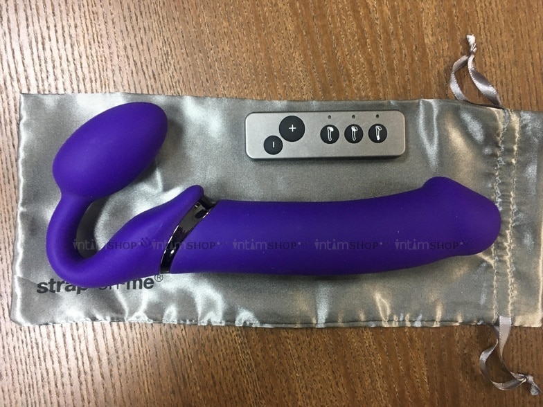 Страпон с вибрацией Strap-on-me 3 мотора L, фиолетовый 6013939 - Strap-on-me - Безремневые/Двойные страпоны - Купить
