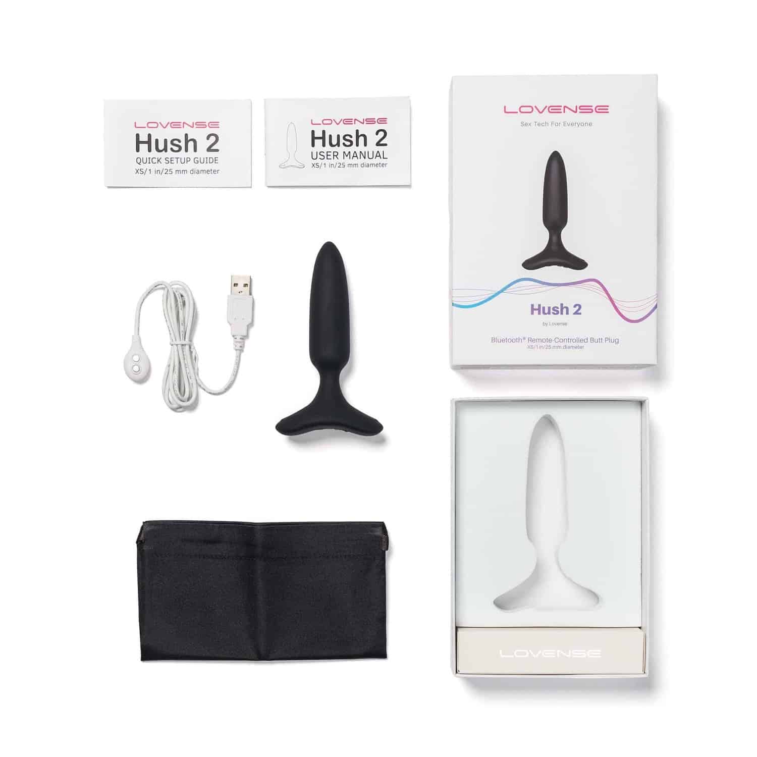 Анальная вибропробка Lovense Hush 2 S, черный Hush 2 S - LOVENSE - Анальные пробки для ношения - Купить