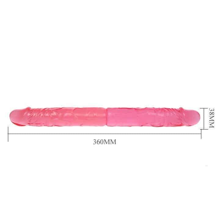 Фаллоимитатор двухсторонний Baile Double Dong с фиксацией формы, розовый BW-010011G - Baile - Двухсторонние фаллоимитаторы - Купить