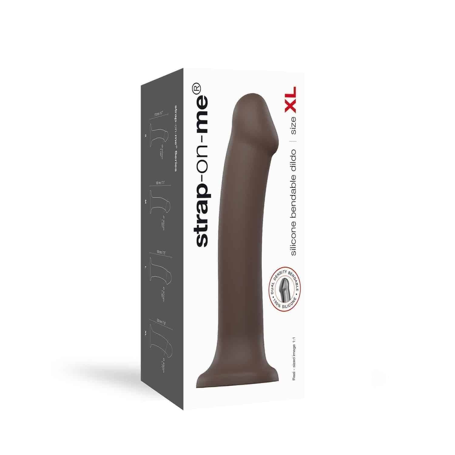 Фаллоимитатор с фиксацией формы Strap-on-me Dual Density M 18 см на присоске, чёрный 6013144 - Strap-on-me - Для страпонов с кольцом - Купить