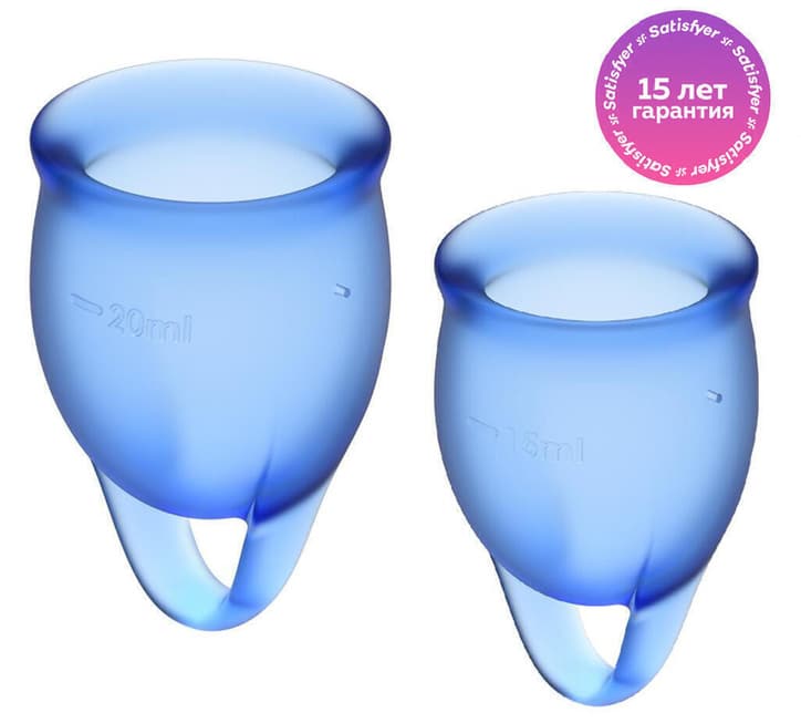 Менструальные чаши Satisfyer Feel Confident, 2 шт в наборе, бесцветный J1762-2 - Satisfyer - Менструальные чаши - Купить