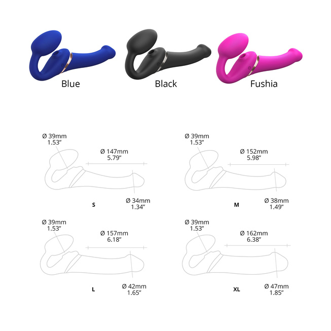 Страпон с вибрацией Strap-on-me 3 мотора L, фиолетовый 6013939 - Strap-on-me - Безремневые/Двойные страпоны - Купить