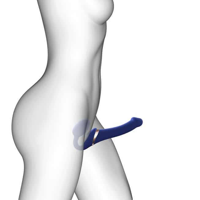 Страпон с вибрацией Strap-on-me 3 мотора L, чёрный 6013960 - Strap-on-me - Безремневые/Двойные страпоны - Купить