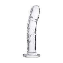 Фаллоимитатор Sexus Glass рельефный, бесцветный, 19,5 см