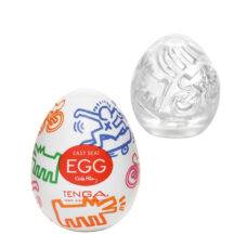 Мастурбатор Tenga Egg Keith Haring Street, белый