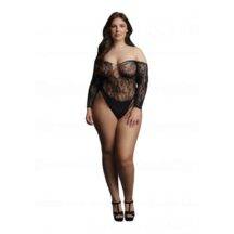 Боди Le Desir Wonder Rhinestone Bodysuit, черный, Plus size