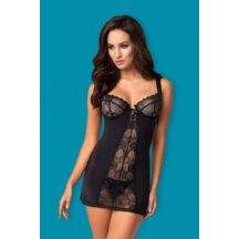 Сорочка Obsessive Heartina chemise Black, Чёрный, L/XL