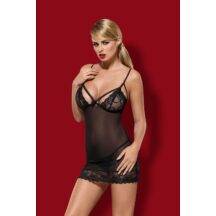 Сорочка Obsessive Wonderia chemise, Чёрный, L/XL