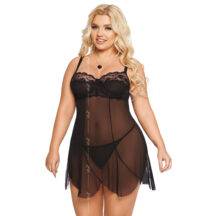 Ночная сорочка и стринги SoftLine Collection Carla XXL, черные