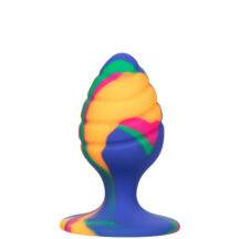 Анальная пробка CalExotics Cheeky Tie-Dye Swirl M, разноцветная