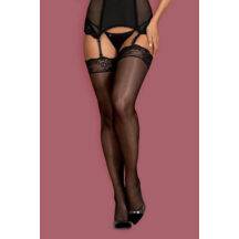 Чулки Obsessive Amallie stockings, Чёрный, S/M