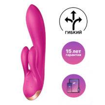 Вибратор-кролик Satisfyer Double Flex с двумя клиторальными отростками, лиловый