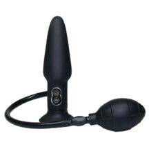 Вибростимулятор с подкачкой True Black Vibro Anal Plug Orion черный