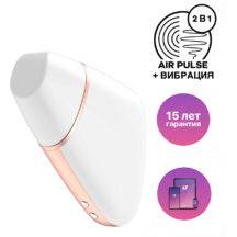 Вакуумный стимулятор клитора с вибрацией Satisfyer Love Triangle, белый