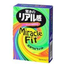 Латексные презервативы без спермонакопителя Sagami Miracle Fit, розовые, 5 шт