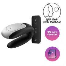 Вибратор для пар Satisfyer Double Fun с пультом ДУ, черный