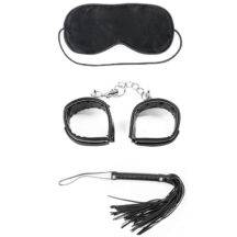 Набор БДСМ LoveToy Deluxe Bondage Kit с плеткой 3 предмета, черный