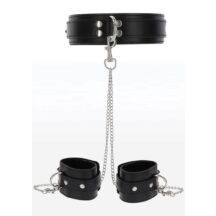 Ошейник с наручниками Taboom Luxury Bondage Essentials Heavy and Wrist, черный