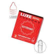 Презервативы Luxe Royal Extreme ребристые с точками, 3 шт