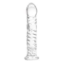 Фаллоимитатор Sexus Glass ребристый, бесцветный, 16,5 см