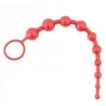 Анальные цепочка ToyFa Black and Red Chain with Balls, красный