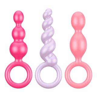 Анальные пробки Satisfyer Booty Call 3 шт, разноцветные