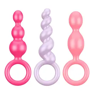 Анальные пробки Satisfyer Booty Call 3 шт, разноцветные Анальные пробки Satisfyer Booty Call 3 шт, разноцветные
