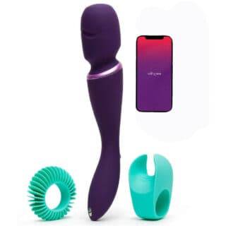 Вибромассажер We-Vibe Wand с насадками, фиолетовый