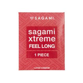 Презервативы ультрапрочные Sagami Xtreme Feel Long с точками, зеленые, 1шт