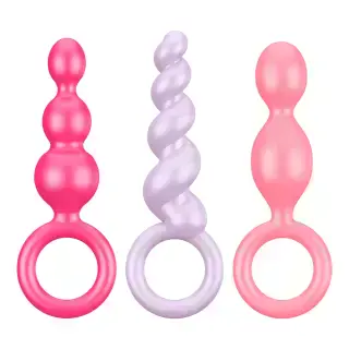 Анальные пробки Satisfyer Booty Call 3 шт, разноцветные Анальные пробки Satisfyer Booty Call 3 шт, разноцветные
