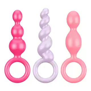 Анальные пробки Satisfyer Booty Call 3 шт, разноцветные Анальные пробки Satisfyer Booty Call 3 шт, разноцветные