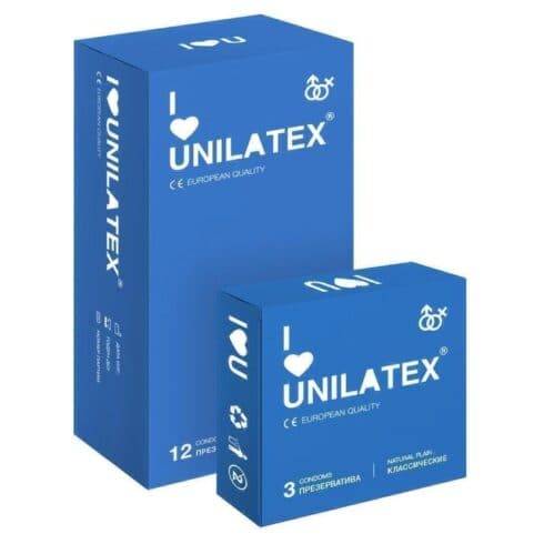 Презервативы классические Unilatex Natural Plain, 12 шт + 3 шт в подарок