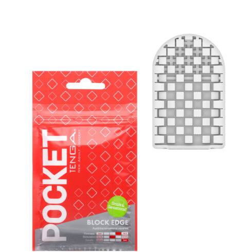 Мастурбатор Tenga Pocket Block Edge, красный