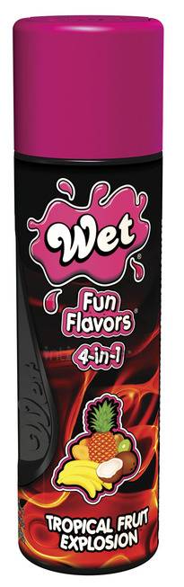 Разогревающий оральный лубрикант на водной основе Wet Fun Flavors 4-в-1 Tropical Fruit, 124 мл 