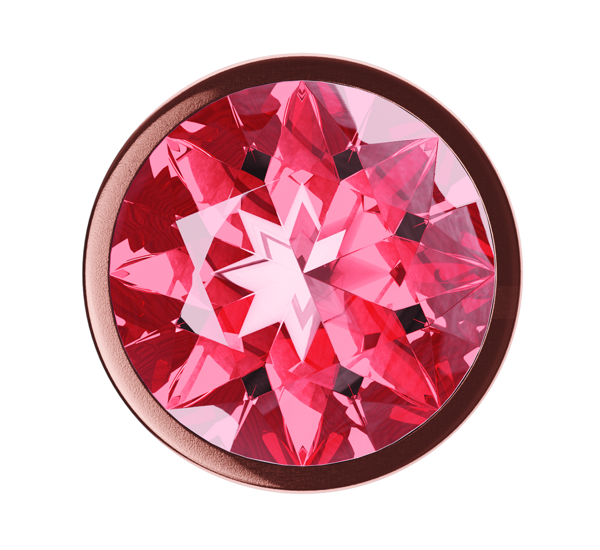 Анальная пробка Lola Games Shine Small, розовое золото с красным кристаллом