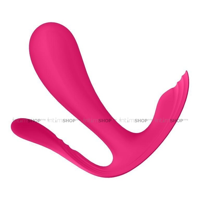 Вибровкладка в трусики с вагинальным и анальным отростком Satisfyer Top Secret+, розовая - фото 4
