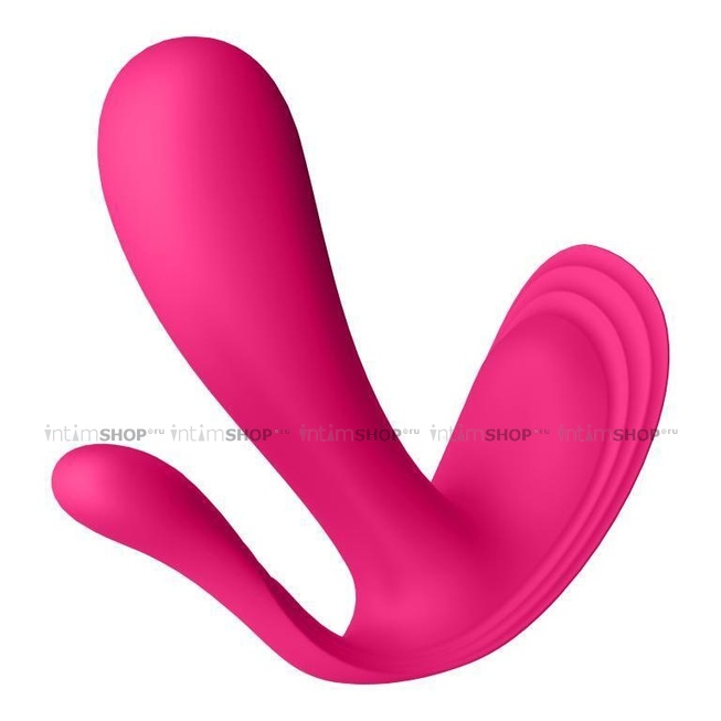 Вибровкладка в трусики с вагинальным и анальным отростком Satisfyer Top Secret+, розовая - фото 5