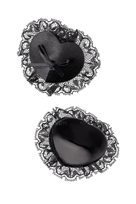 Пэстис Erolanta Lingerie Collection в форме сердец с кружевом, черный - фото 3