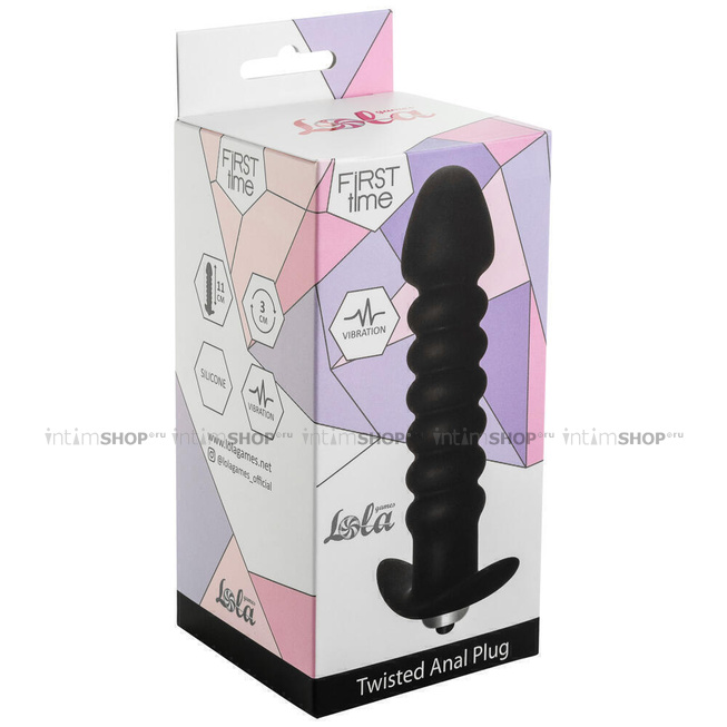 Анальная вибропробка Twisted Anal Plug Lola Toys First Time, черный от IntimShop