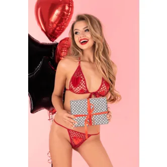 Комплекты LivCo Corsetti Fashion LC 90008 Strap Hearts komplet, Красный, S/M/L